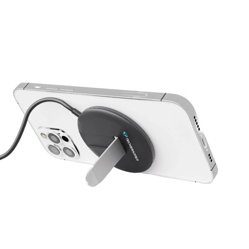 Techsmarter Magnetic Wireless Charging Pad with Kickstand - شاحن